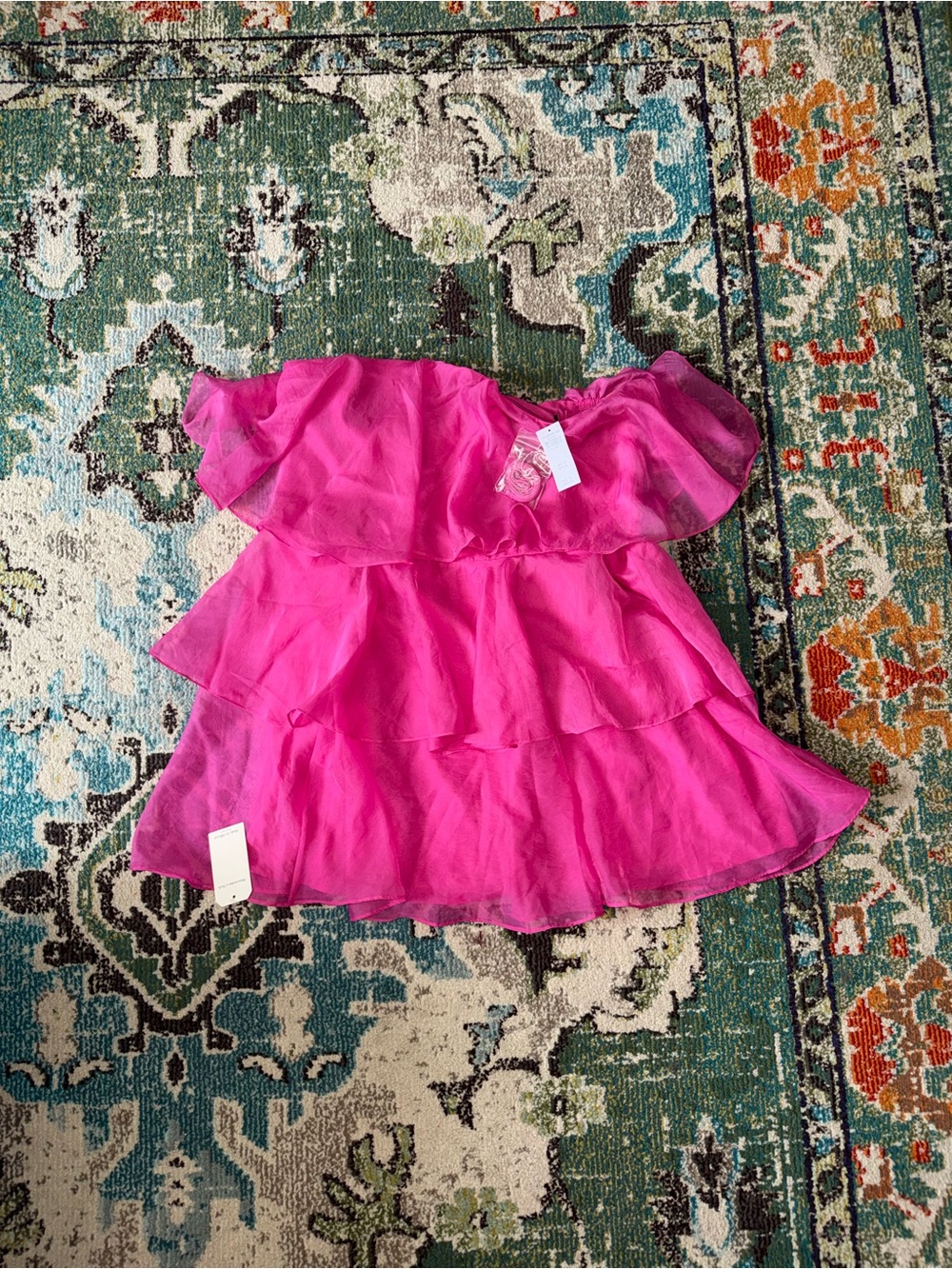 Abercrombie & Fitch Hot Pink Tiered Ruffle Dress XXL/T